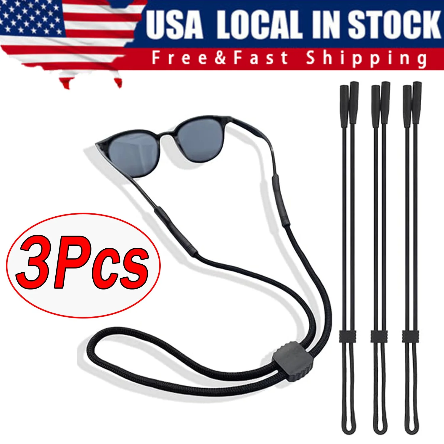 2 pcs Silicone Glasses Strap band Neck Cord Holder Lanyard Sunglasses Eyeglasses 4