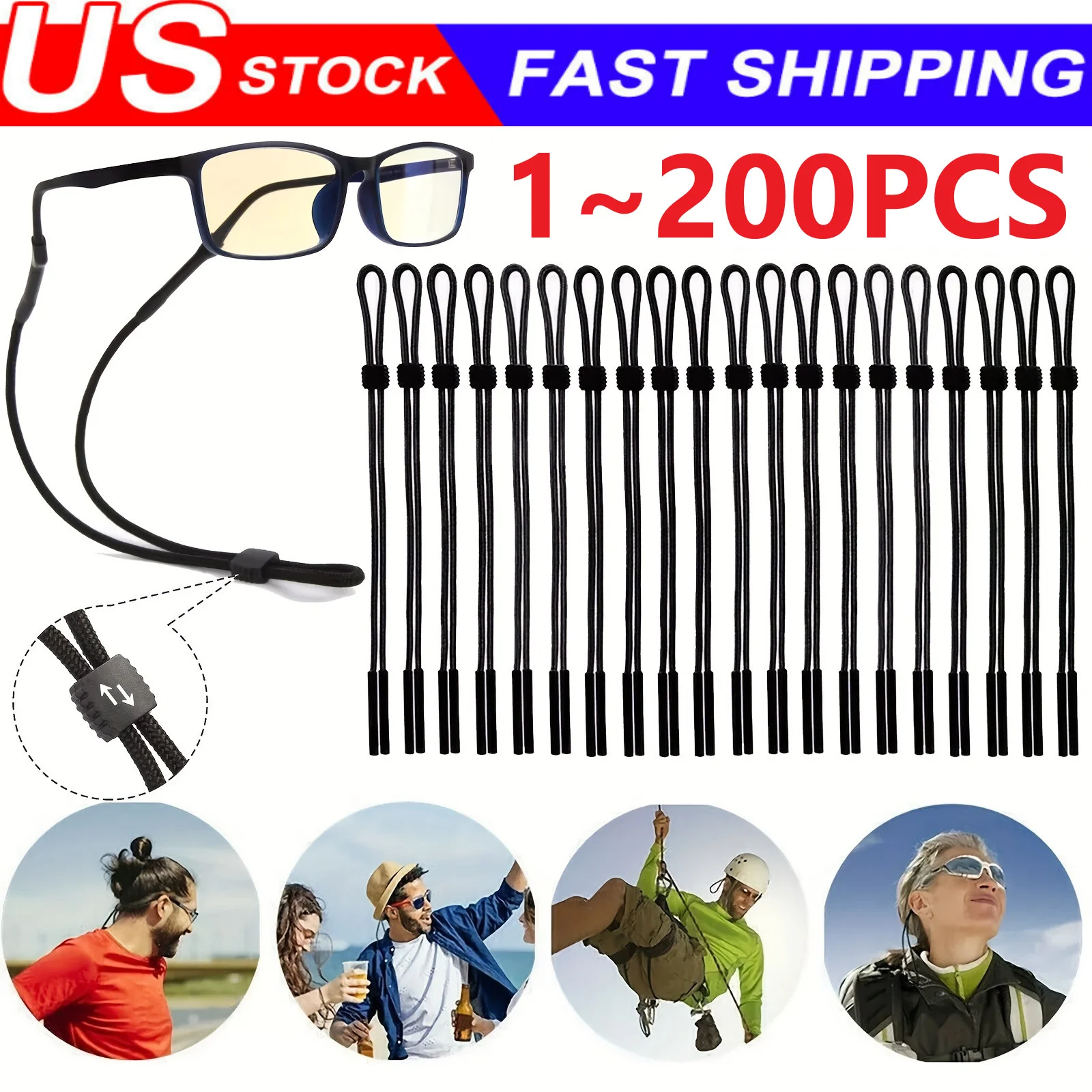 Sport Sunglass Neck Strap Eyeglass Read Glasses Neck Cord Lanyard Holder Lot 3
